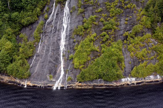 Misty Fjords Lake Waterfall