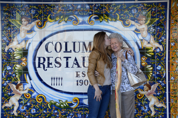 Sed Bona and Grandmother at the Columbia Restaurant