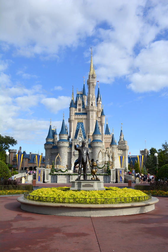 Disney Statue at Magic Kingdom, Cinderella's Castle