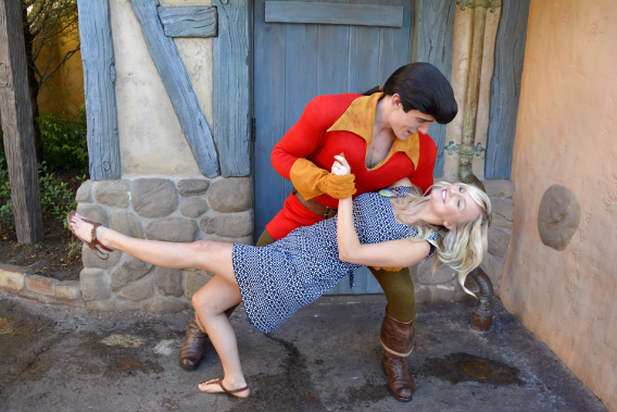 Disney's Gaston dipping my sister