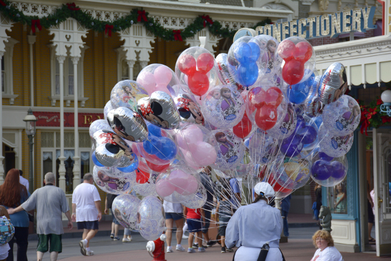 Balloons on Main Street at Disneyworld