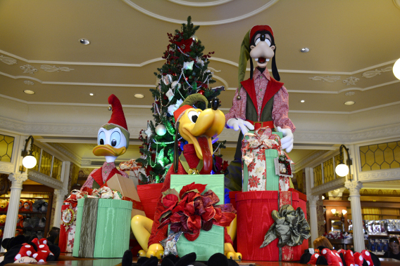 Christmas Disney Characters on Main Street