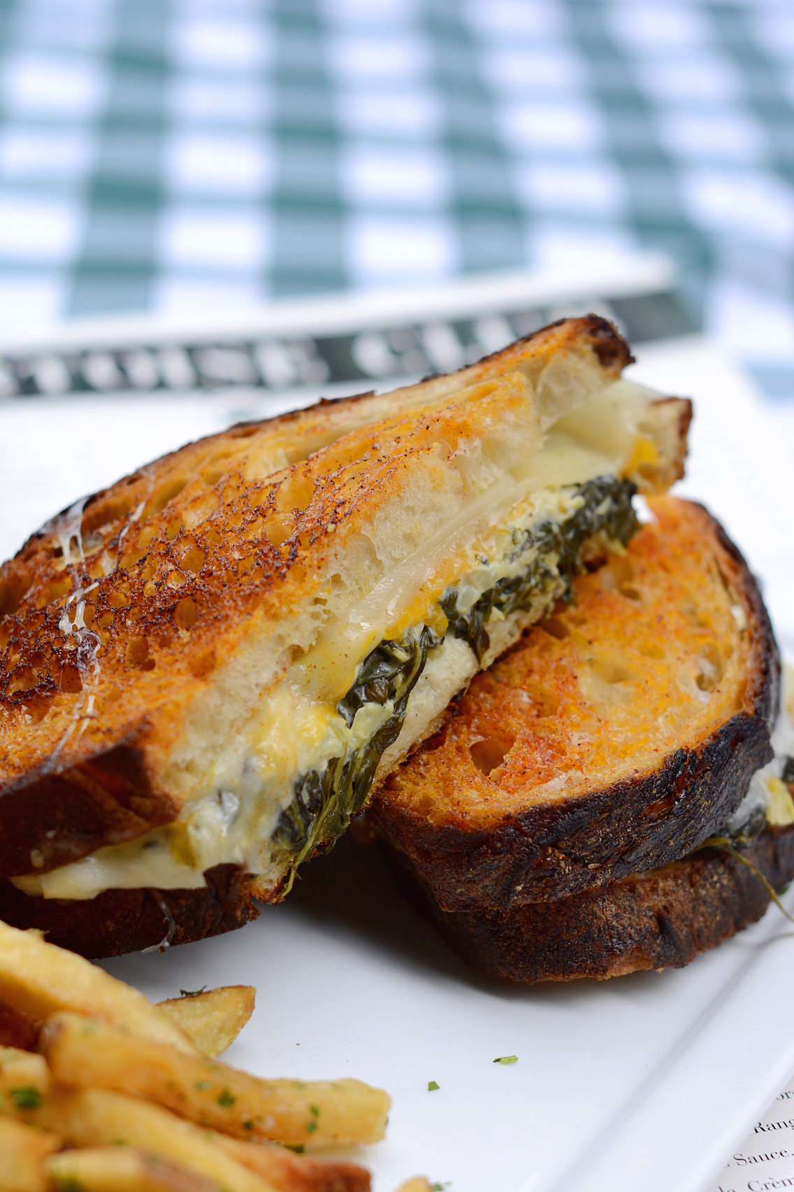 Tortoise Club Spinach and Artichoke Grilled Cheese Sandwich