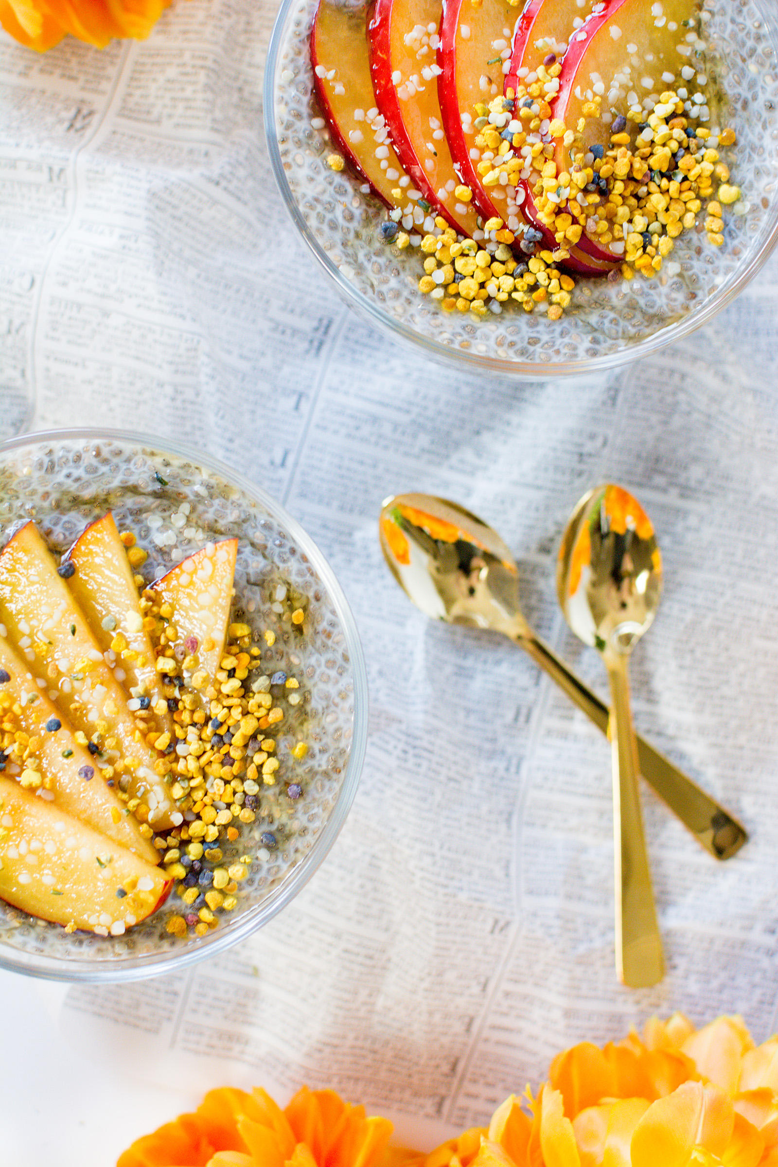 Easy Chia Pudding Recipe with Bee Pollen and Hemp Seed