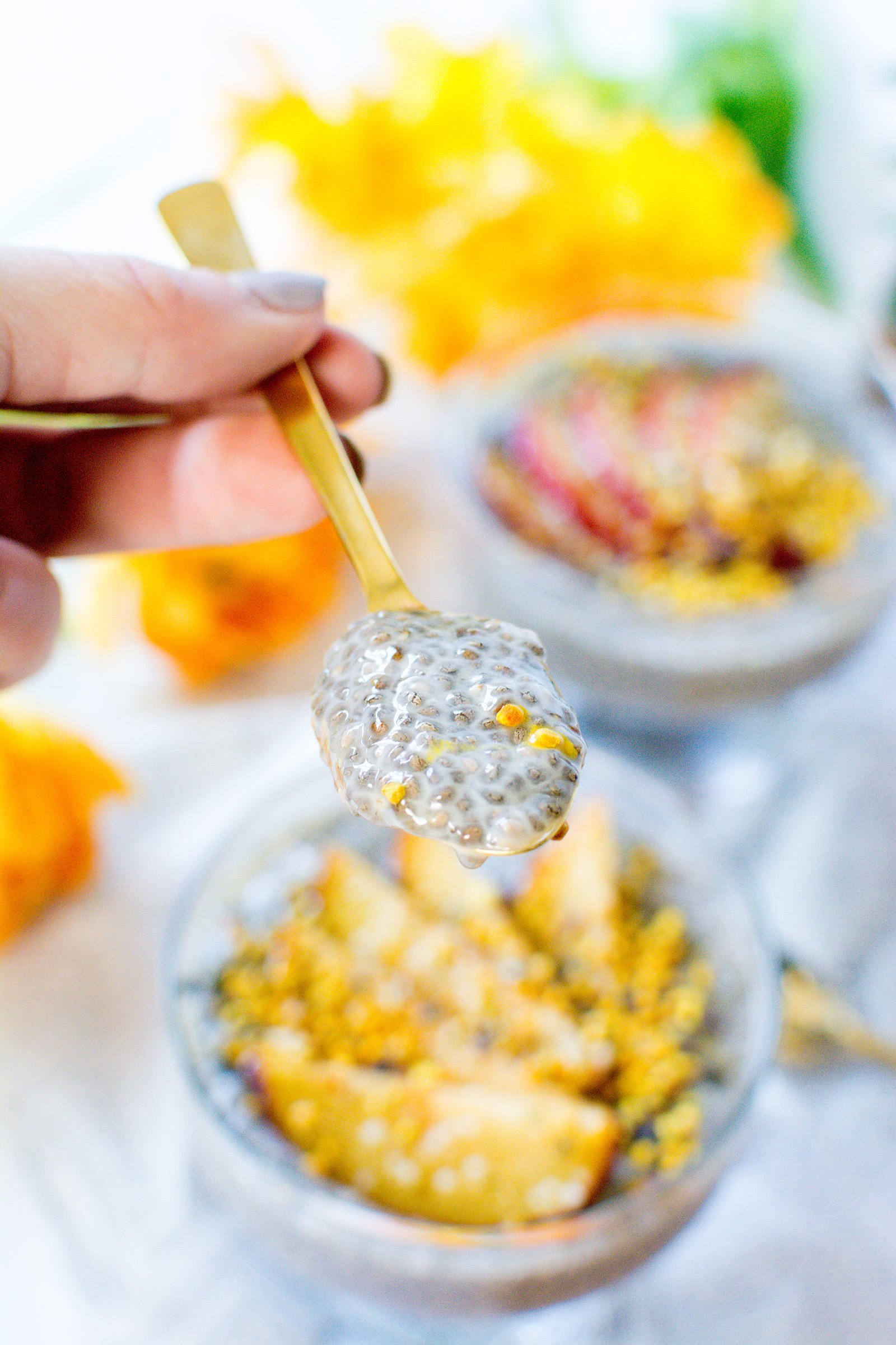 Easy Chia Pudding Recipe with Bee Pollen and Hemp Seed
