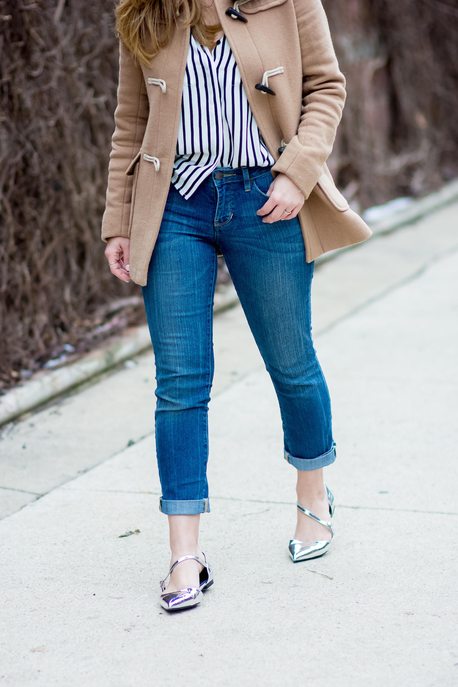 Stripe Silver Spring Outfit Chicago Blogger