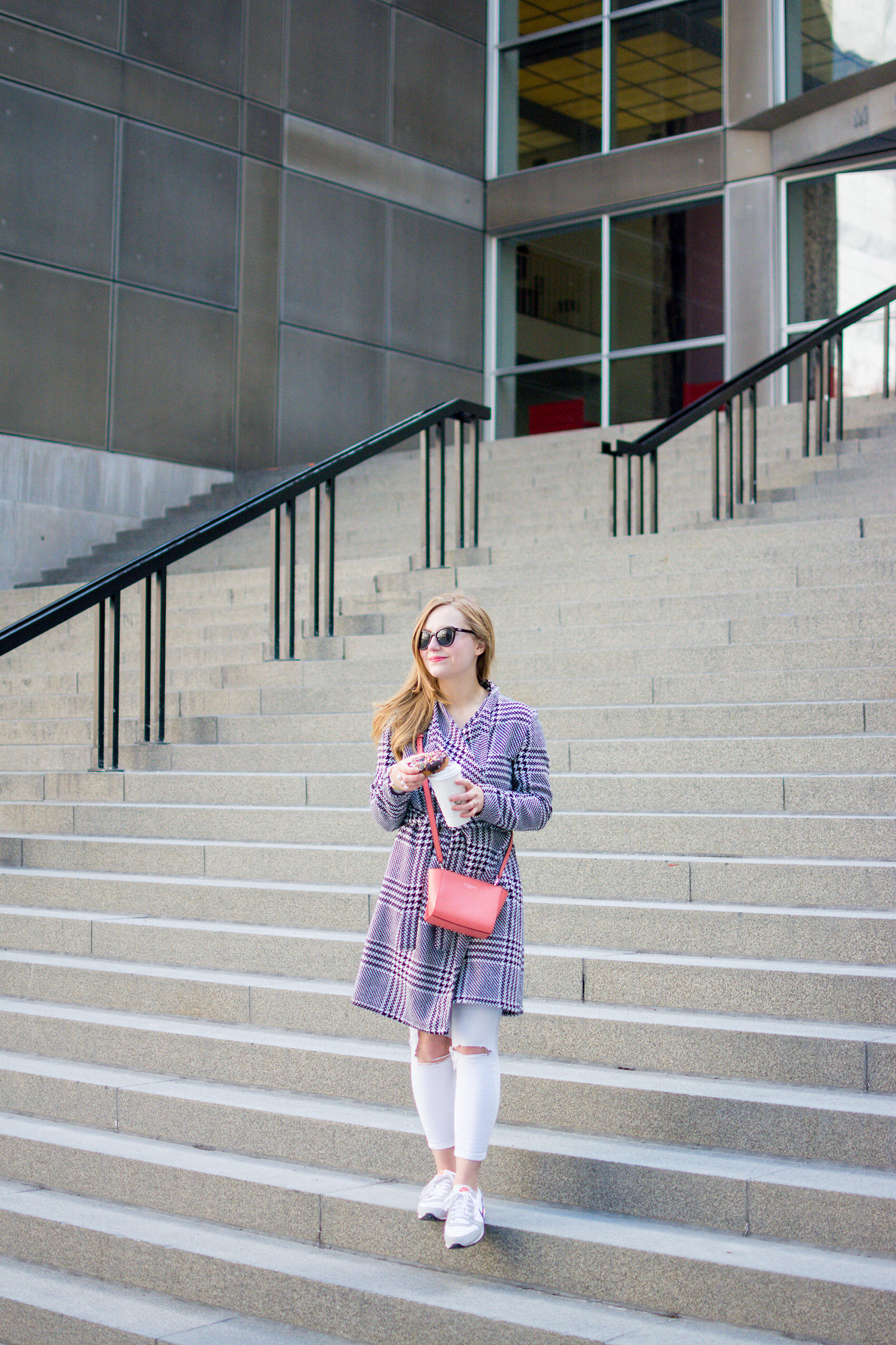 Houndstooth Pink Stans Donuts Spring Outfit