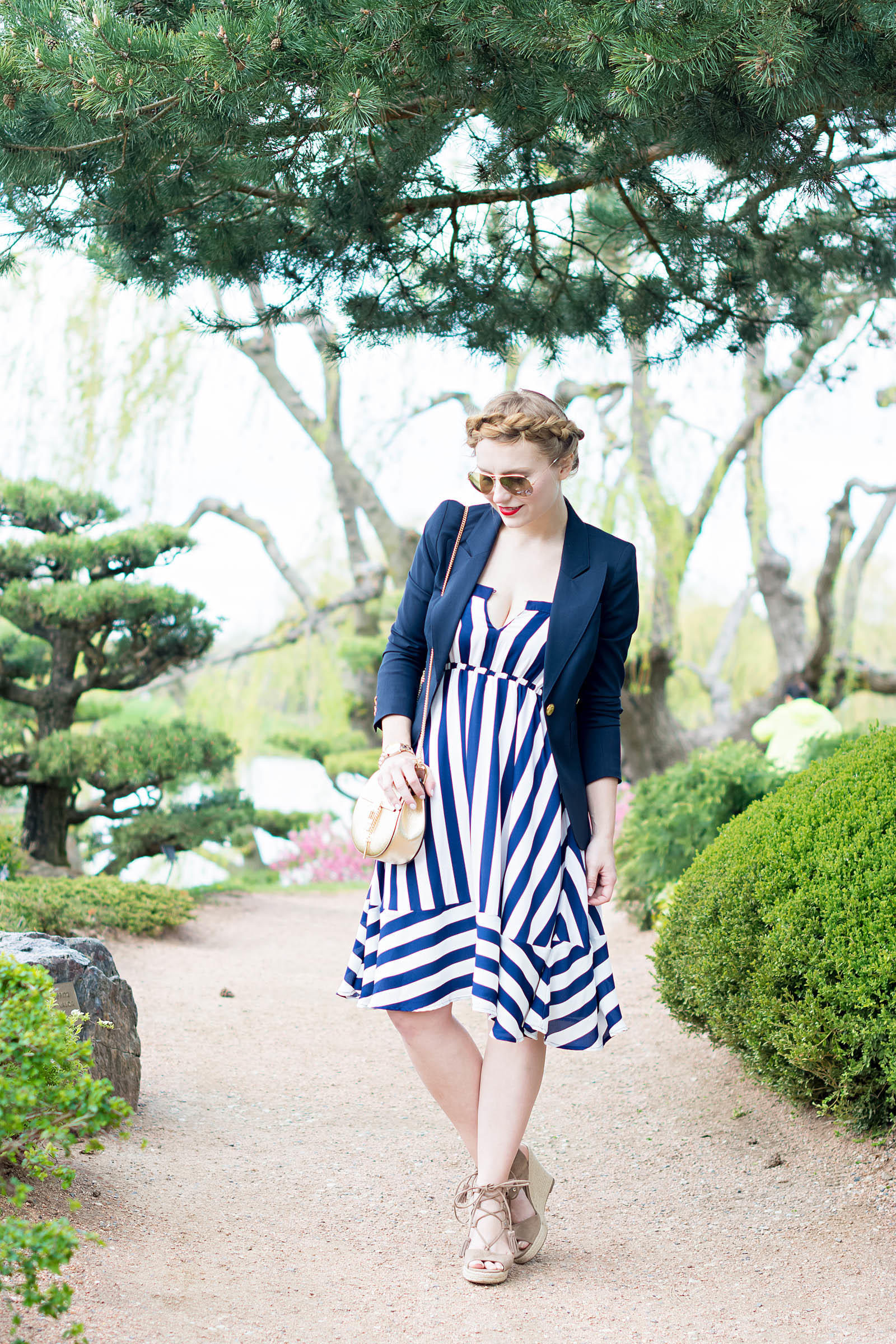 Chloe Drew Smythe Blazer Striped Summer Dress Look