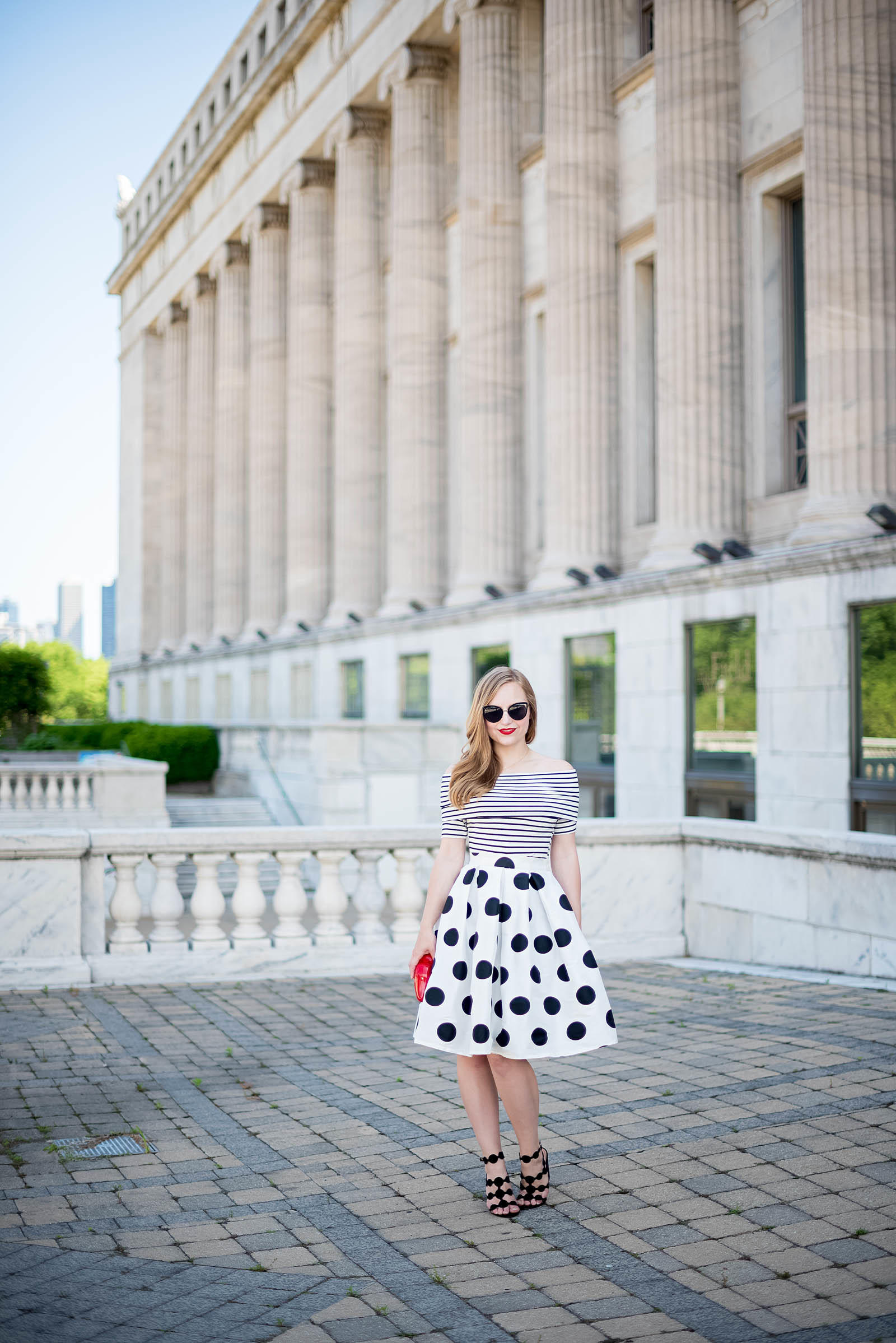 Stripes Polka Dots Chic French Summer Outfit