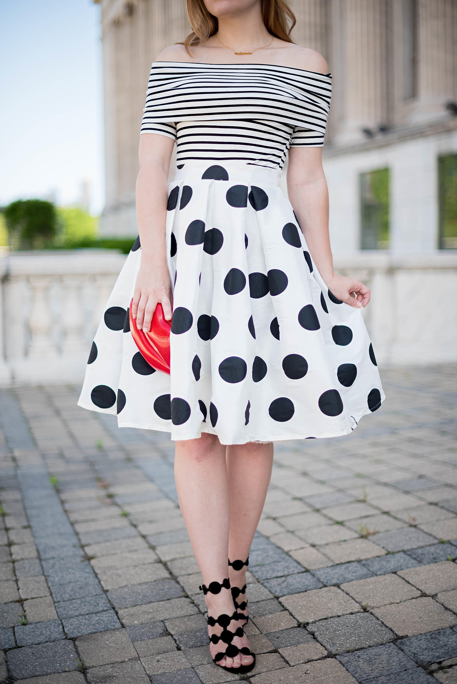 Stripes Polka Dots Chic French Summer Outfit