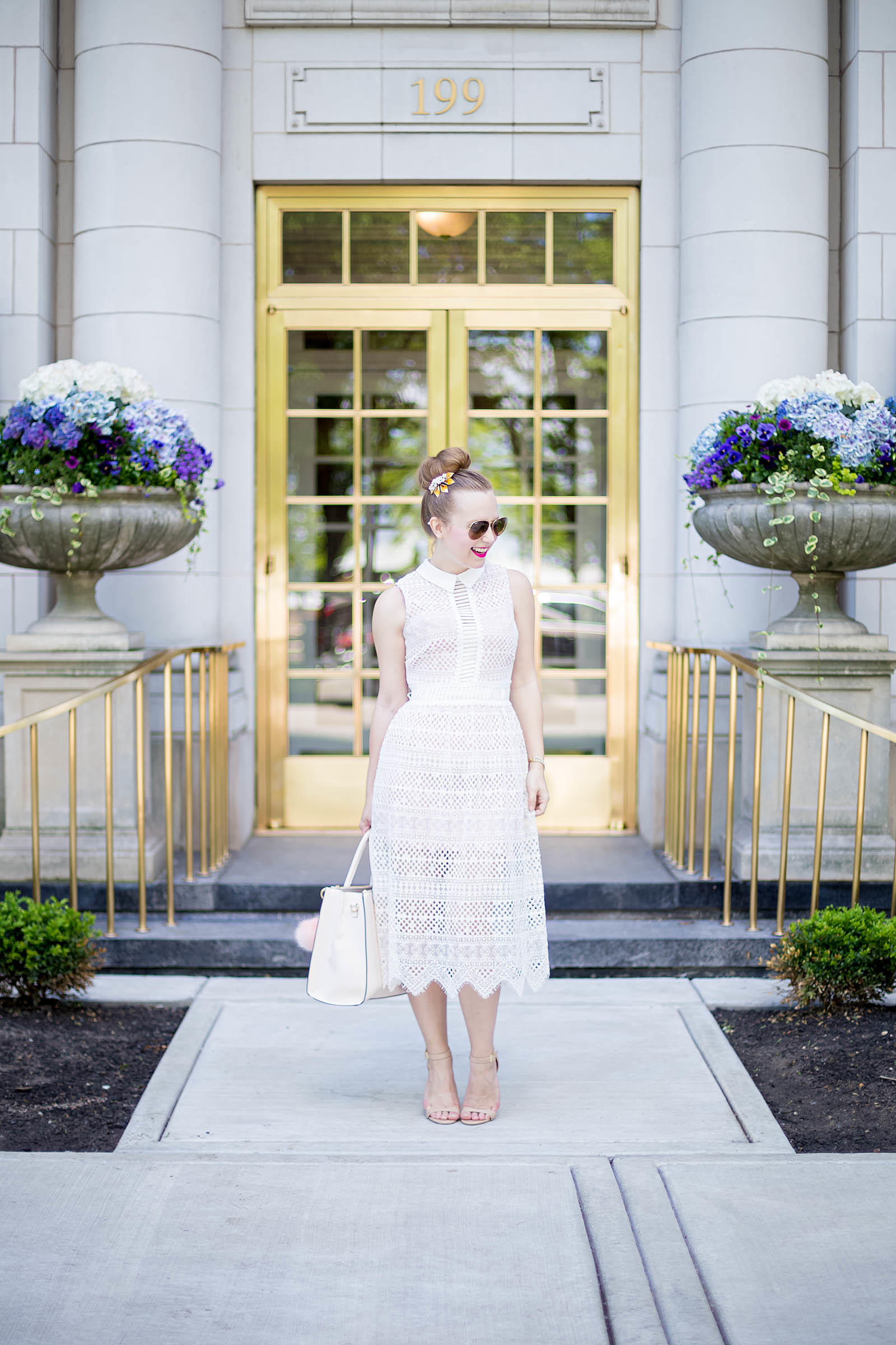 What to Wear to a Baby Shower White Lace Dress