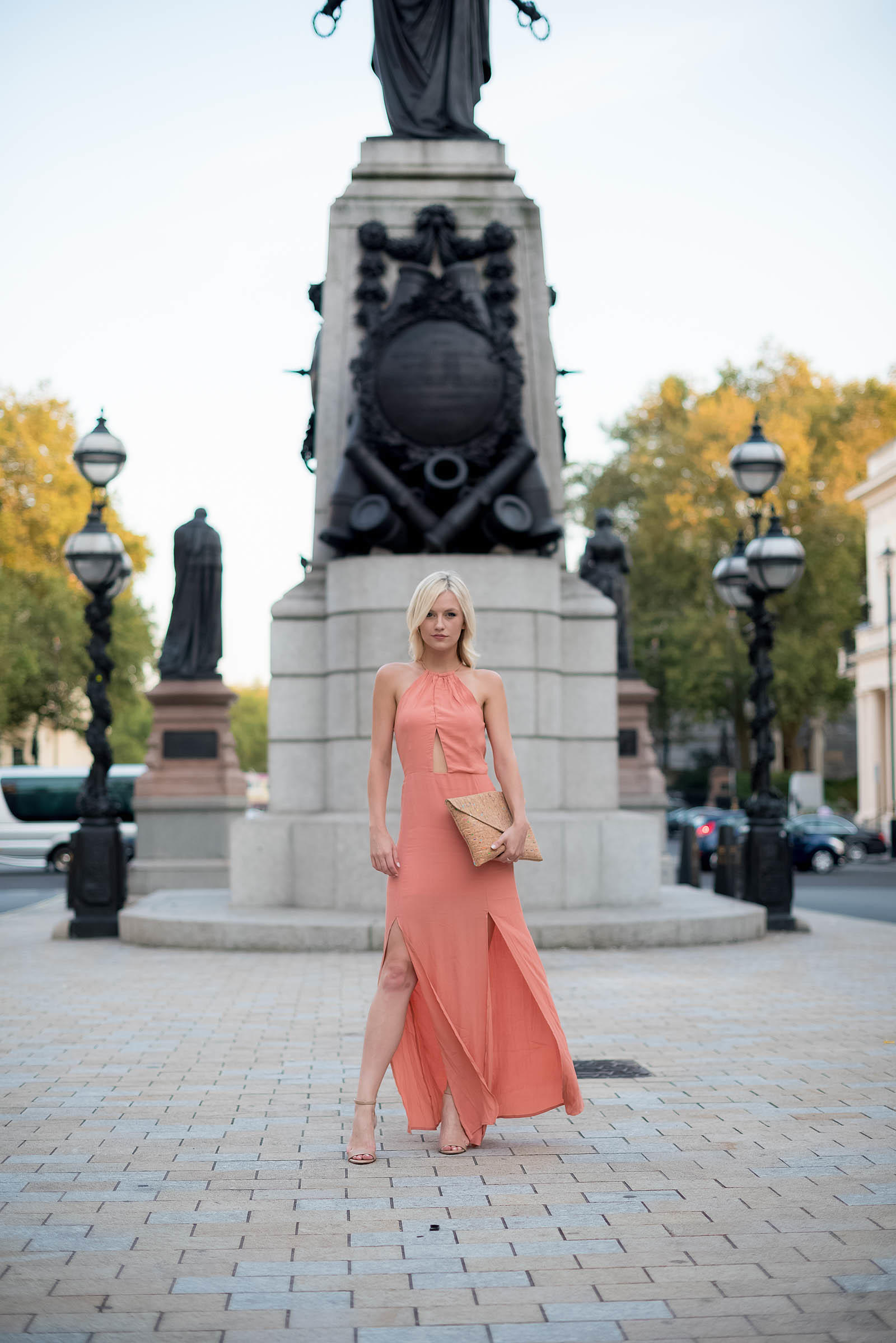 London Style Inspiration Pink Maxi Dress