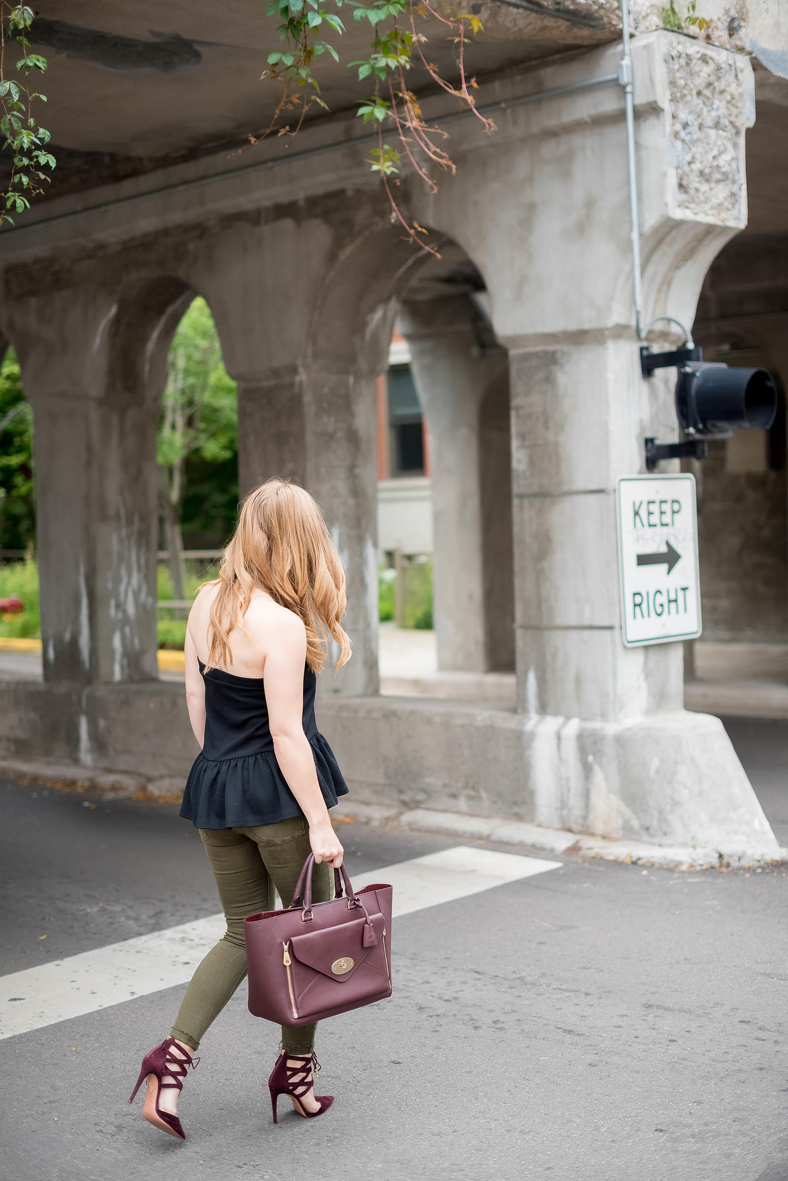 Green Burgundy Fall Outfit