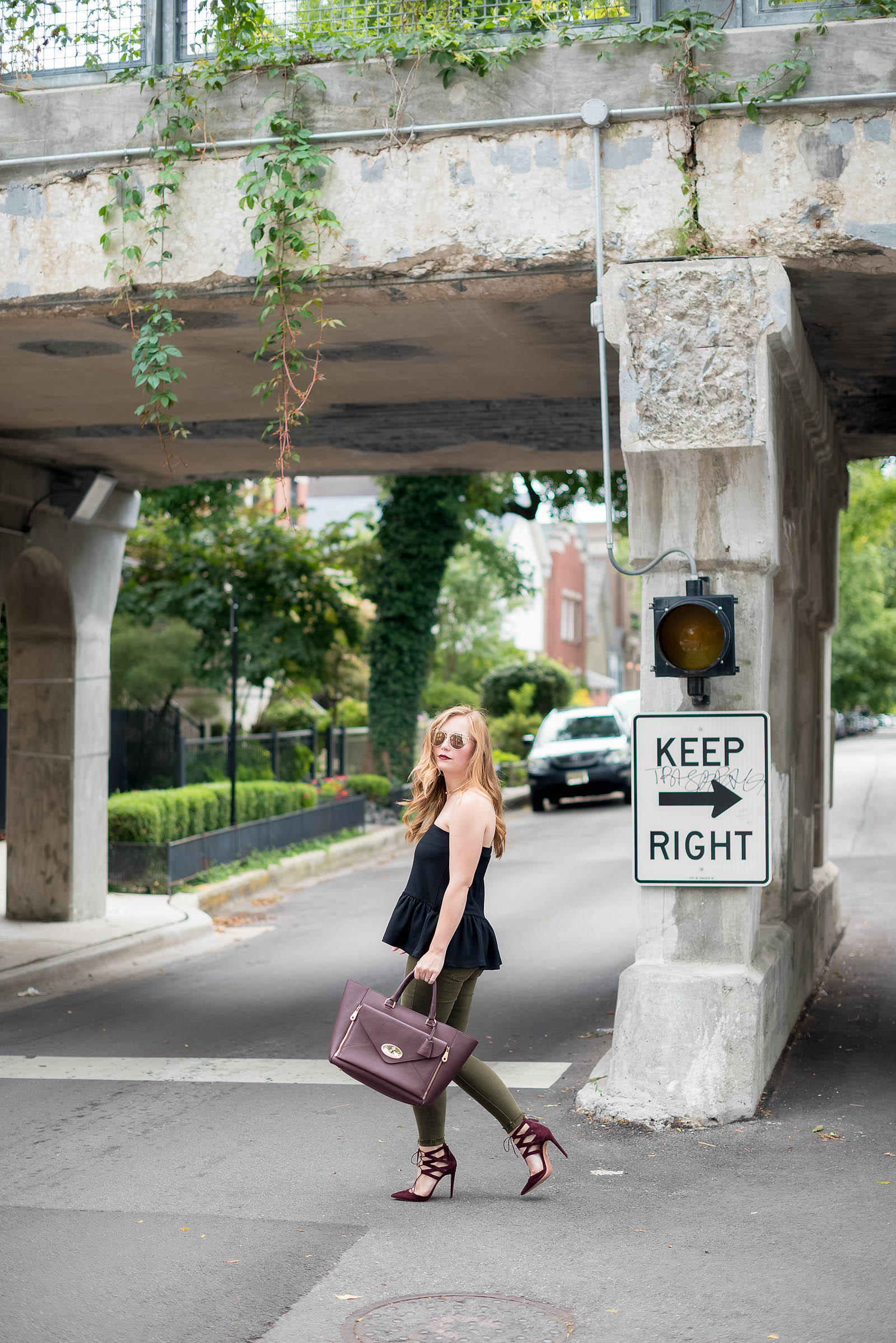 ASOS Suede Tote Bag With Buckle in Green