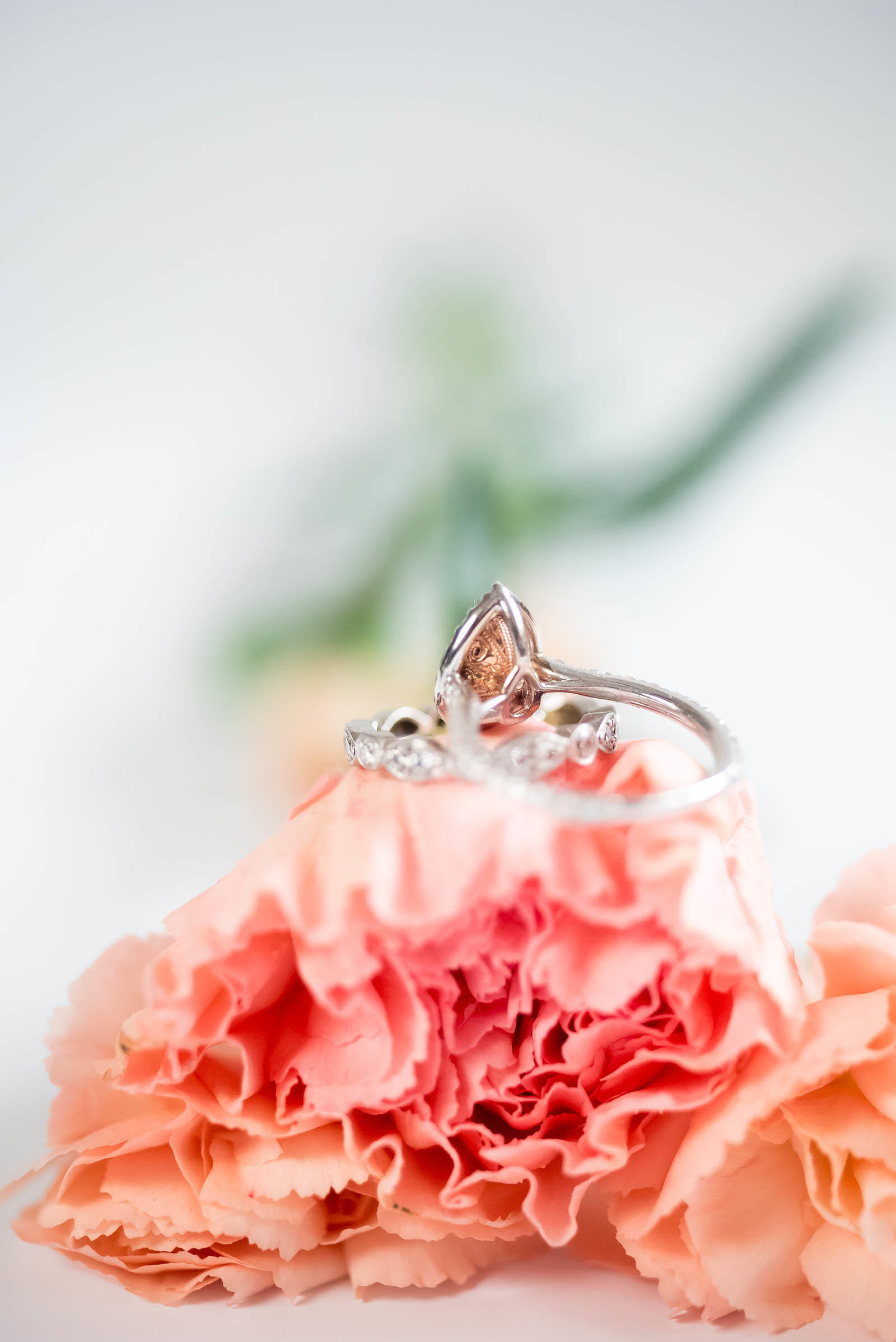 Pink Brown Diamond Pear Engagement Ring with Rose Gold