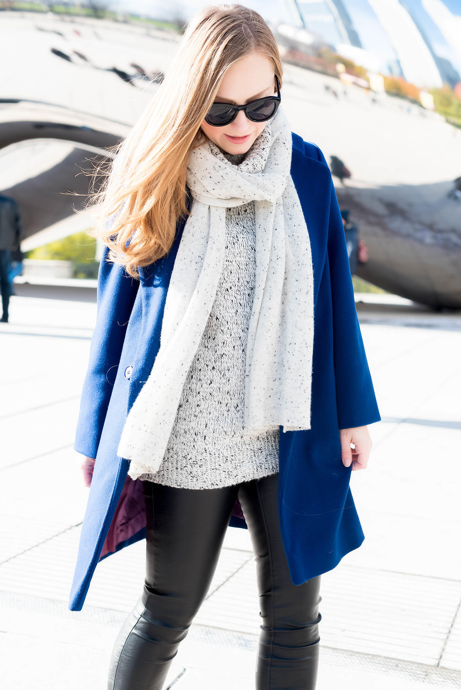 Chic Winter Sightseeing Outfit Cobalt Leopard