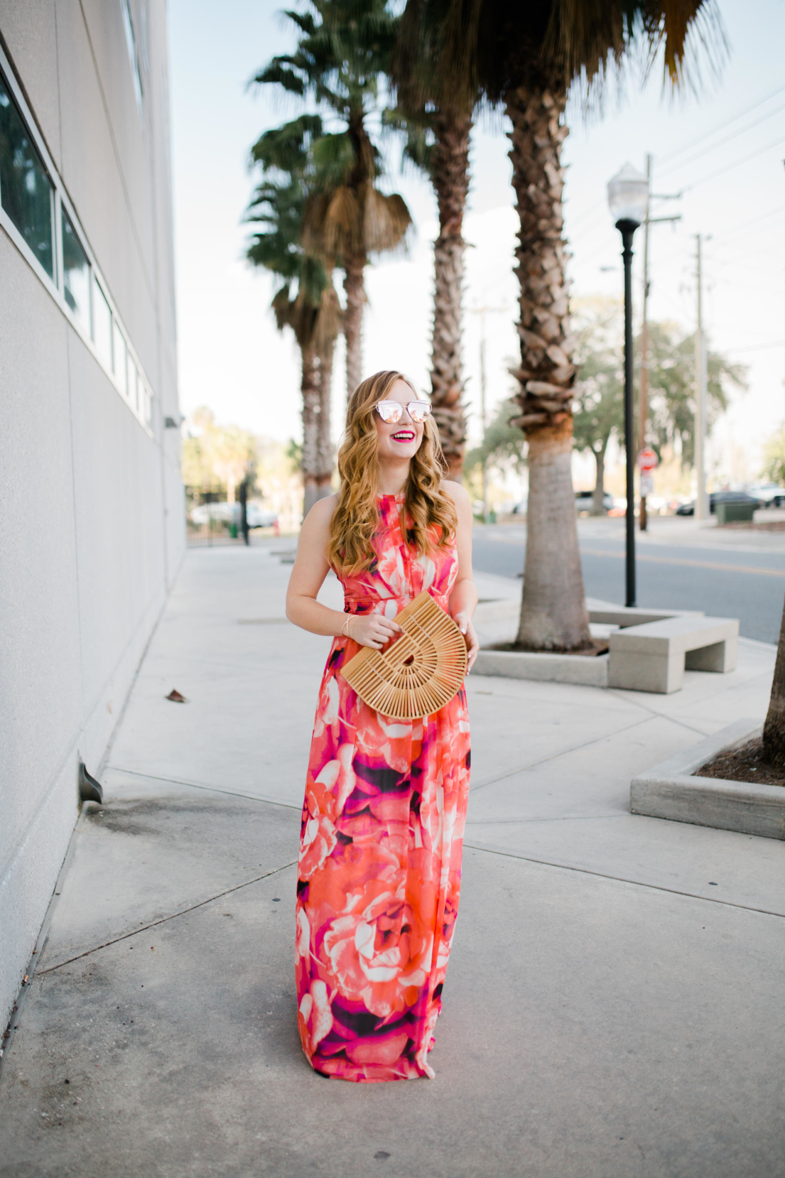 Florida Floral Maxi Dress Vacation Outfit Inspiration