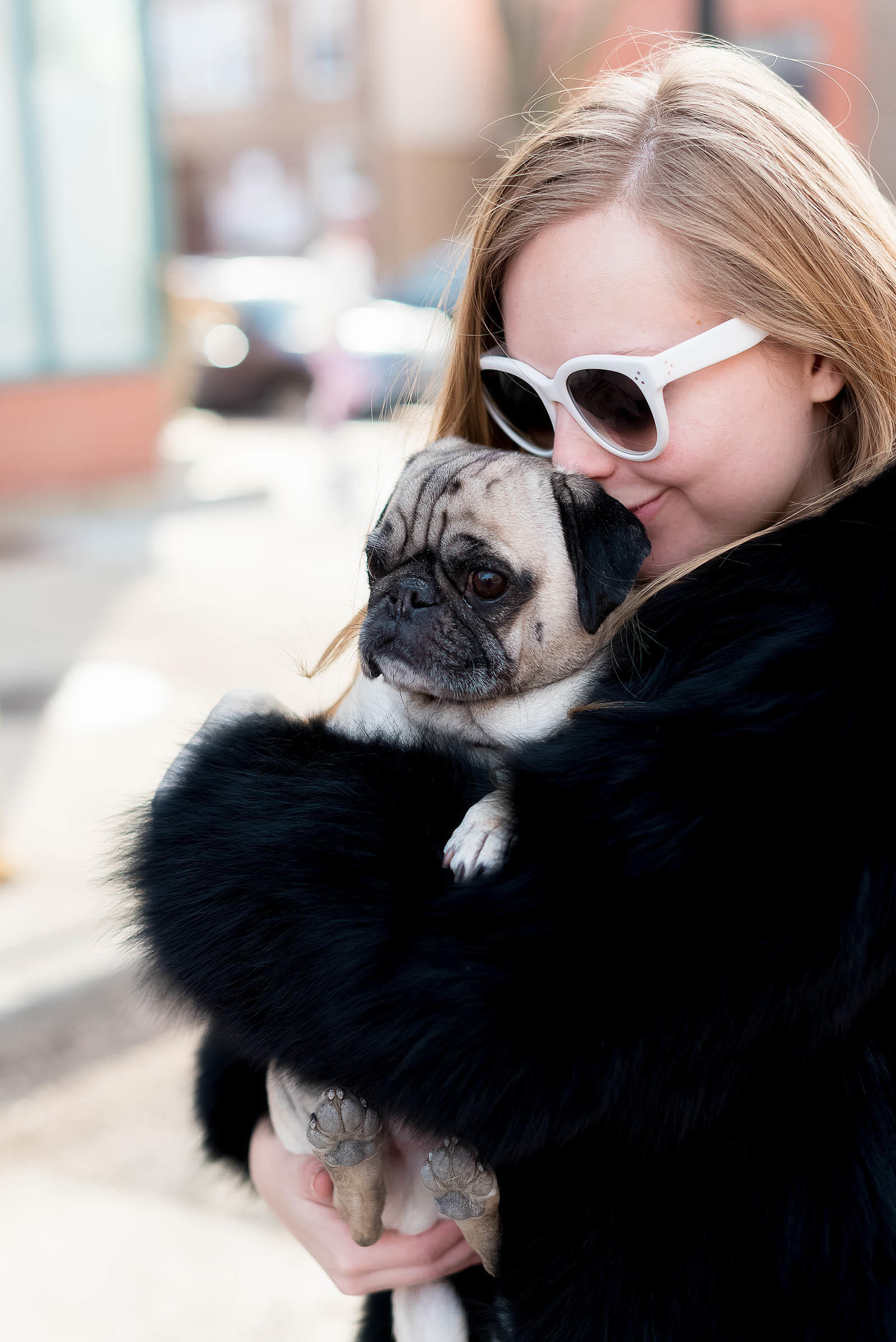 Black Fur Coat Leather Pug Chicago Outfit