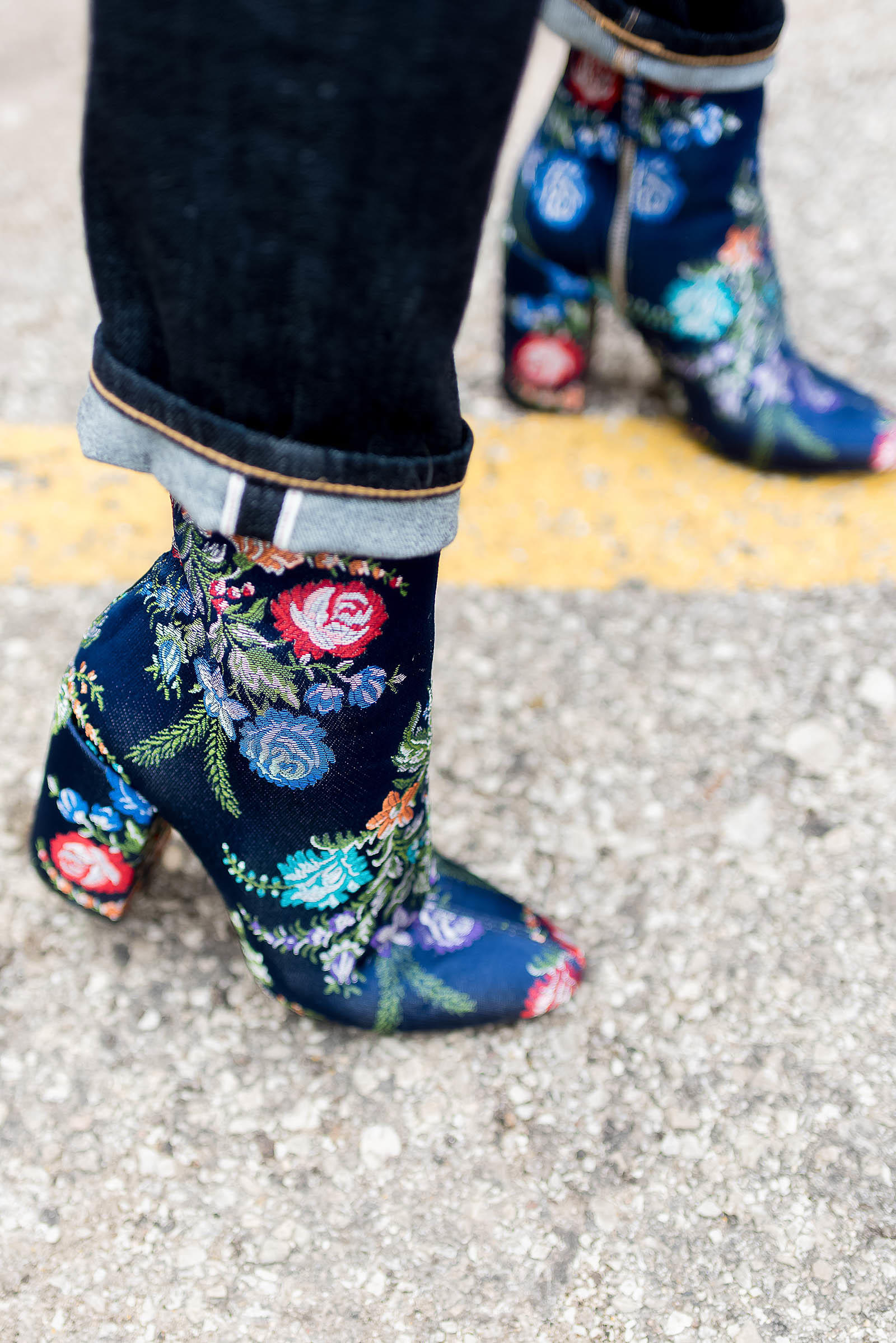 AG Jeans Embroidered Booties Outfit
