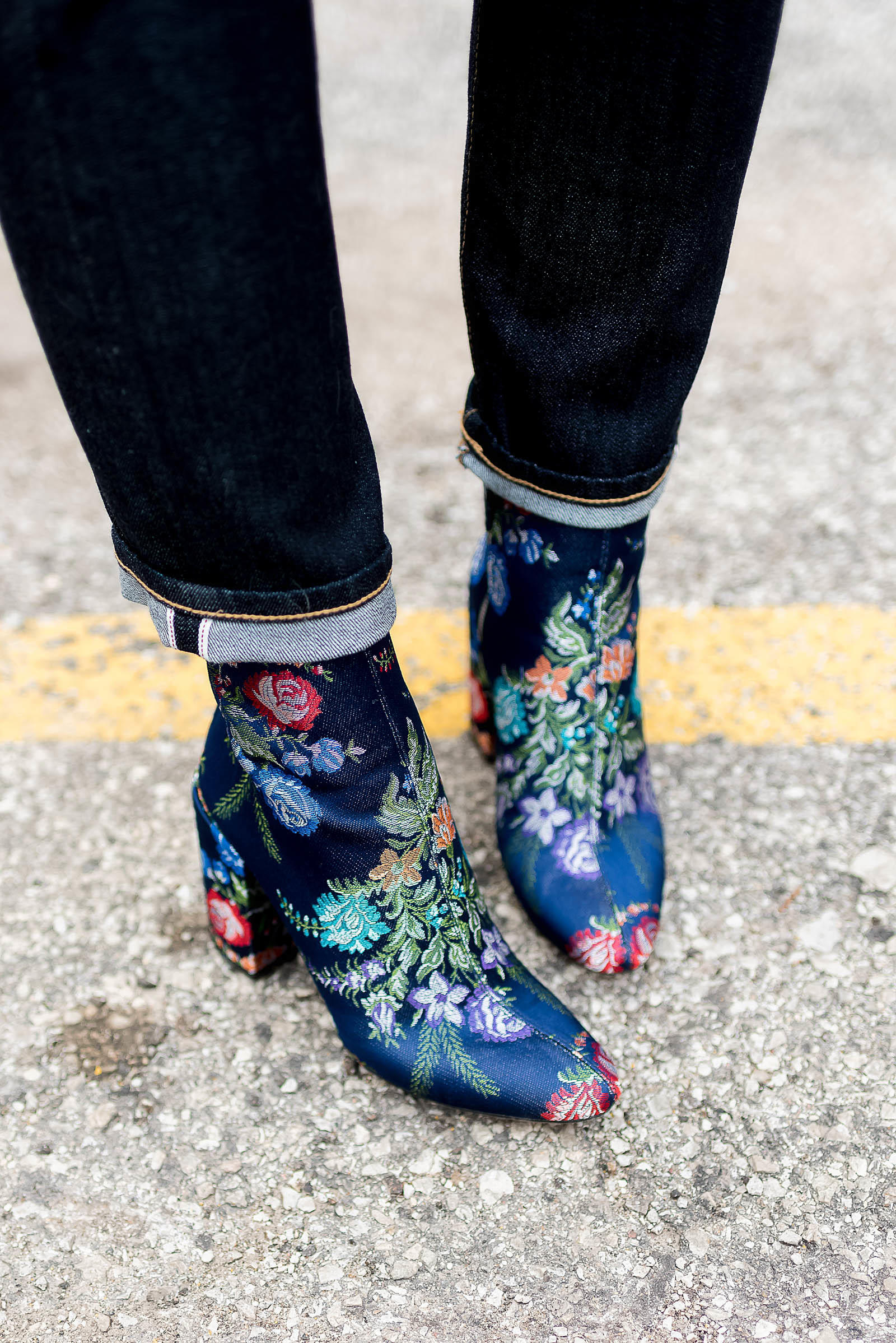 AG Jeans Embroidered Booties Outfit