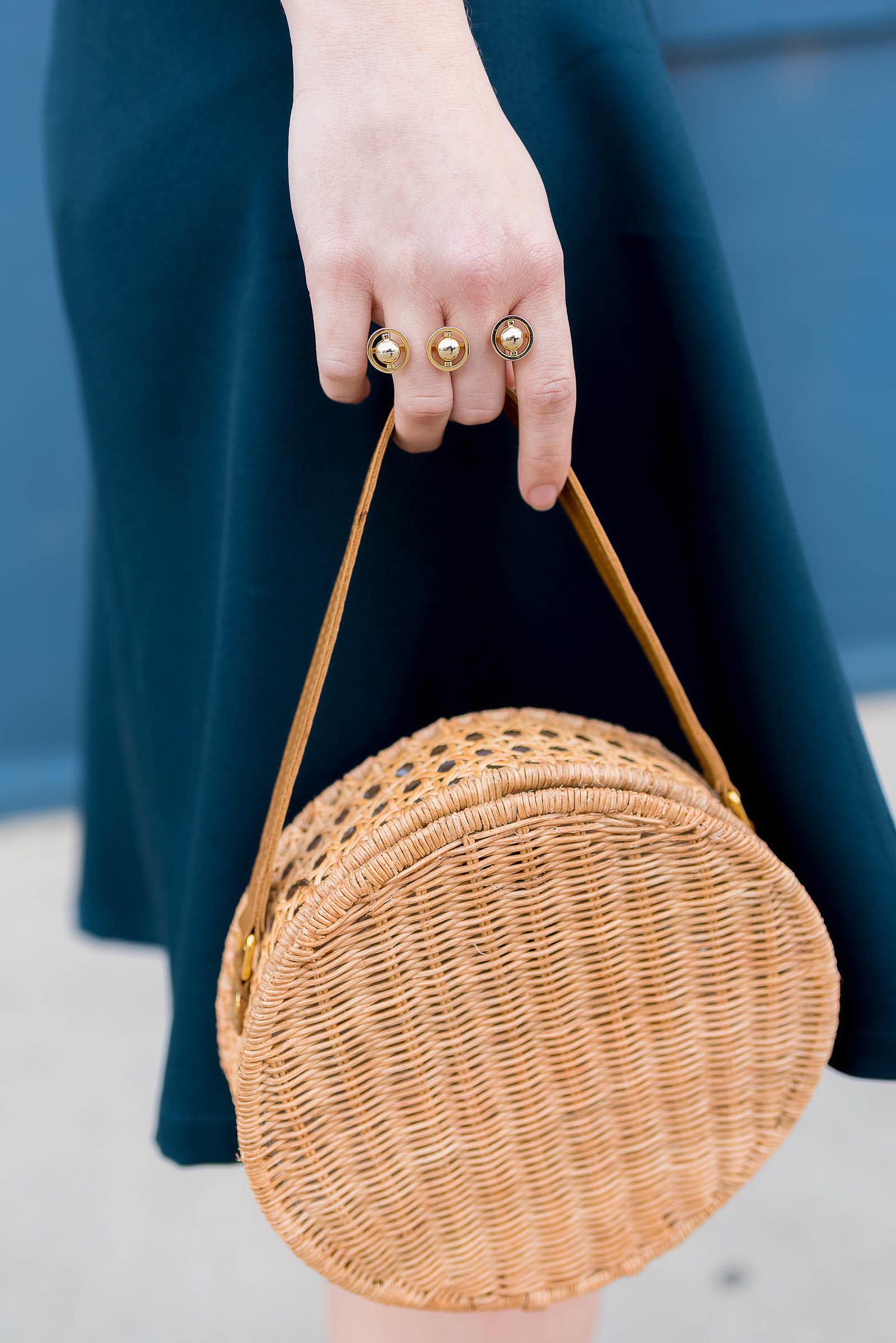Straw Basket Bag Trend Spring Outfit Off the Shoulder