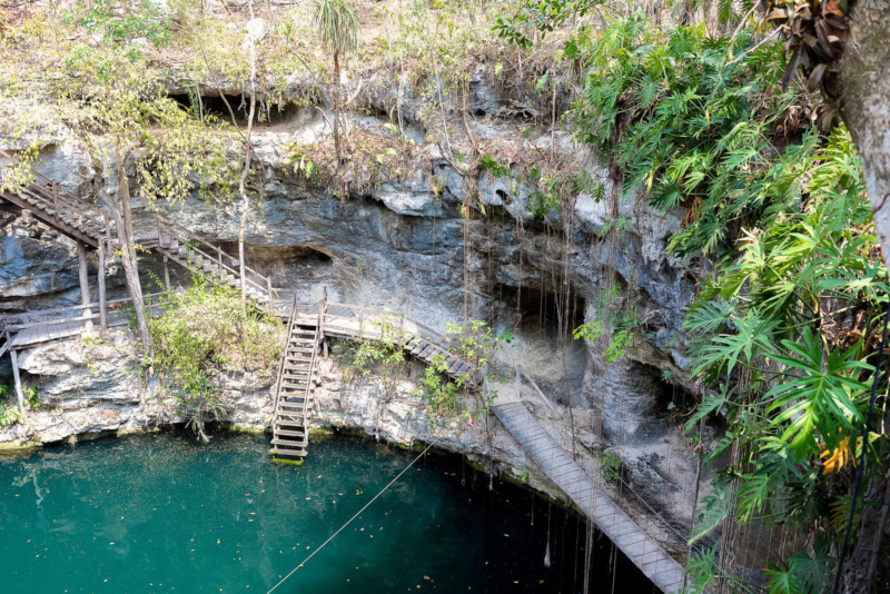 Mexico Ek Balam Mayan Ruins Cenote Sed Bona