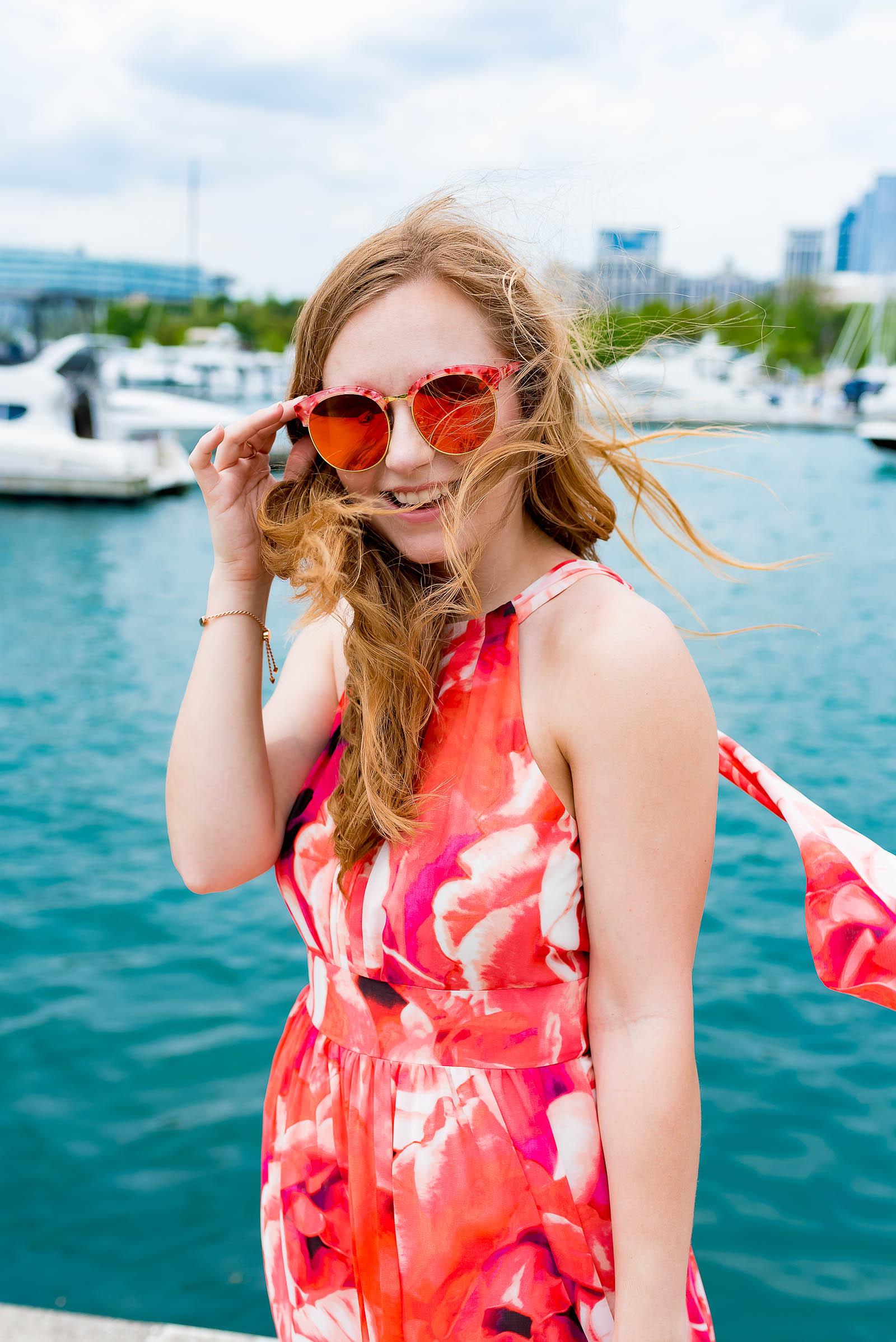 Eliza J Pink Chiffon Maxi Dress Summer Style