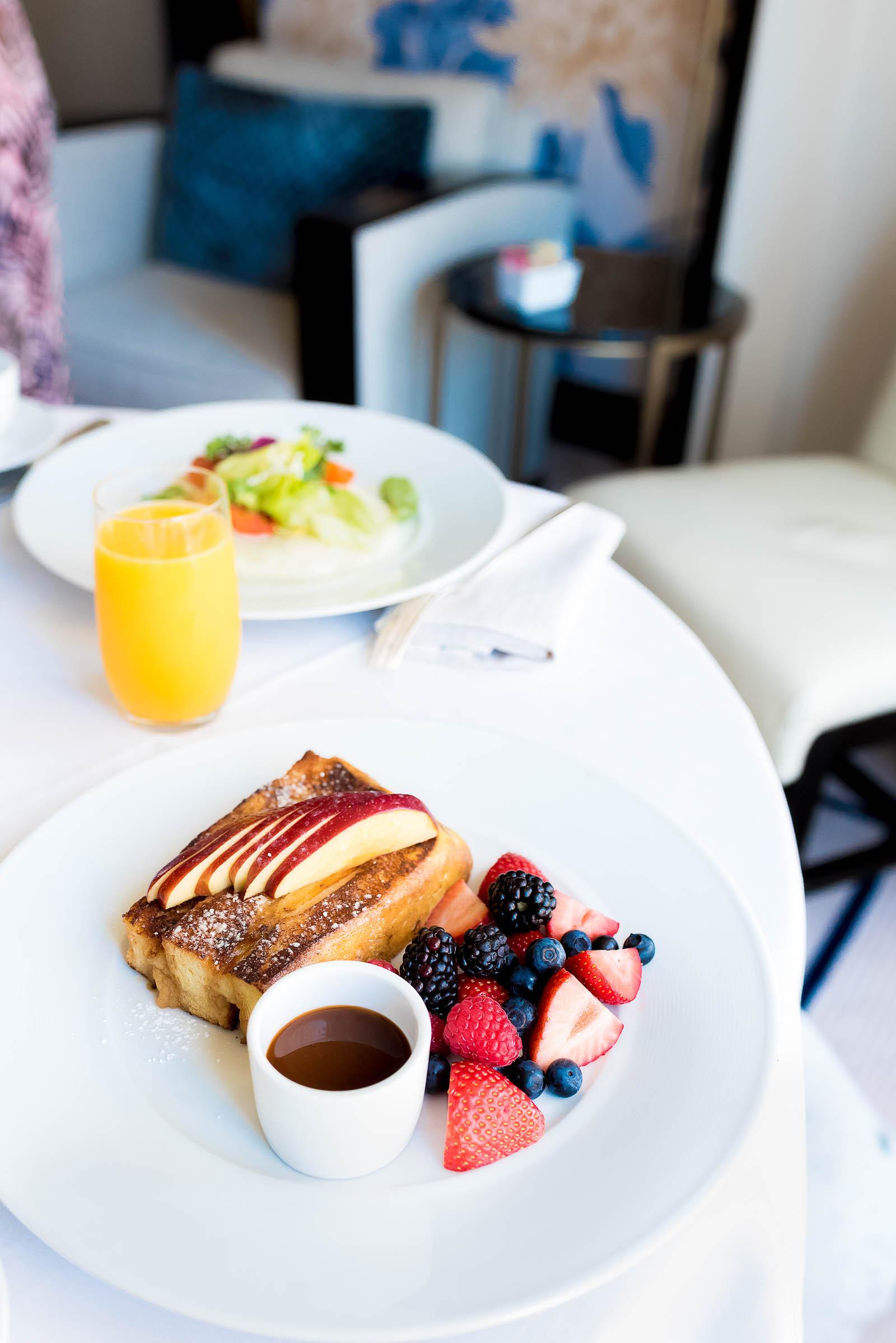 Peninsula Chicago Hotel Girl's Staycation Room Service Breakfast