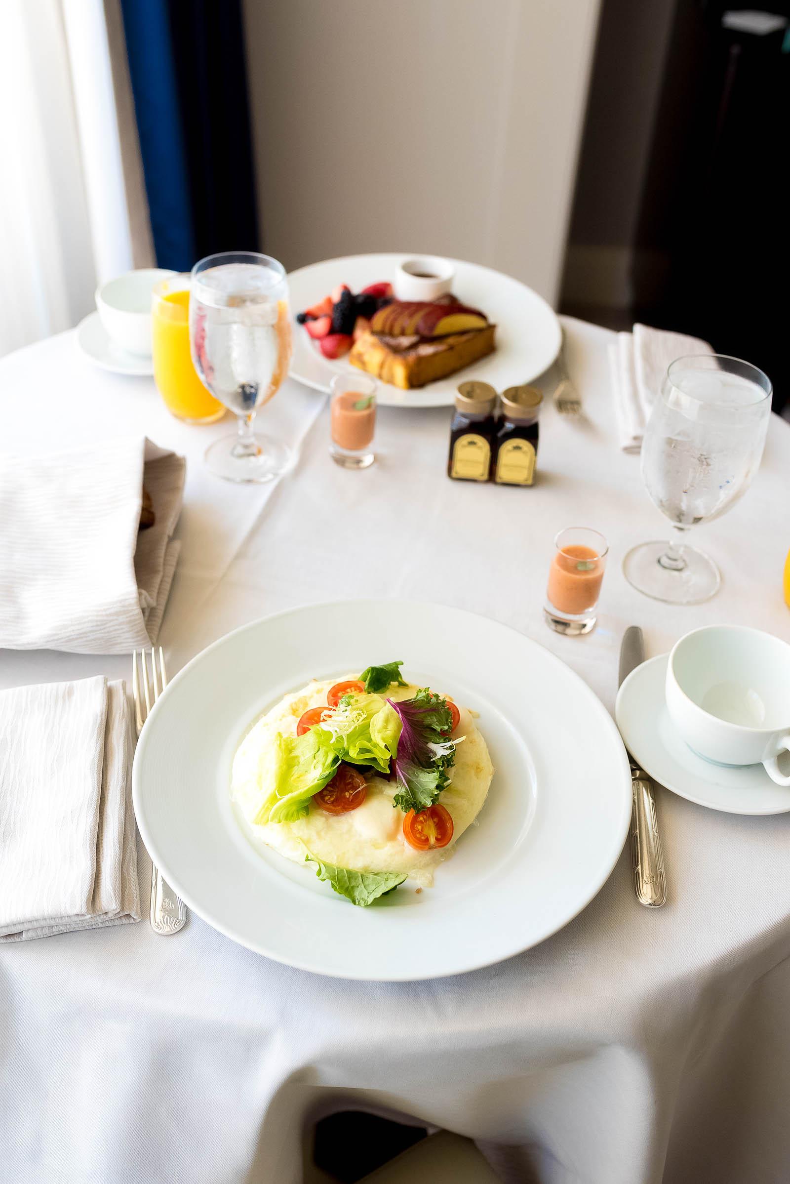 Peninsula Chicago Hotel Girl's Staycation Room Service Breakfast