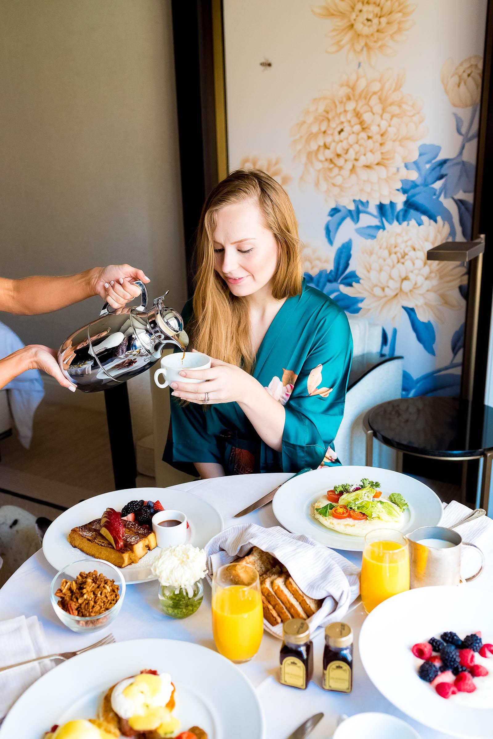 Peninsula Chicago Hotel Girl's Staycation Room Service Breakfast