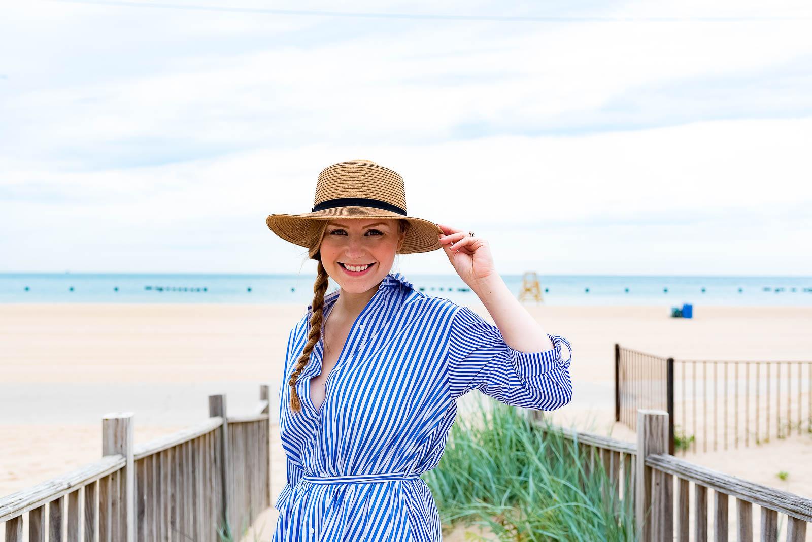 Summer Striped Shirtdress Beach Outfit