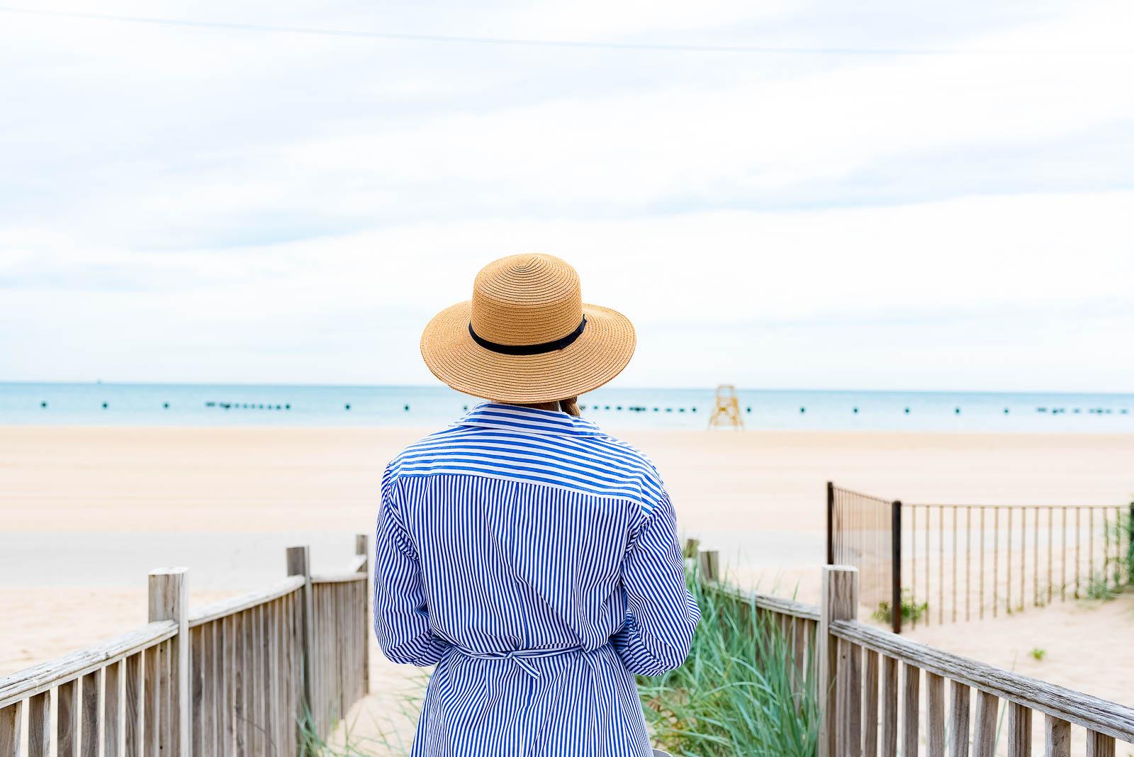 Summer Striped Shirtdress Beach Outfit