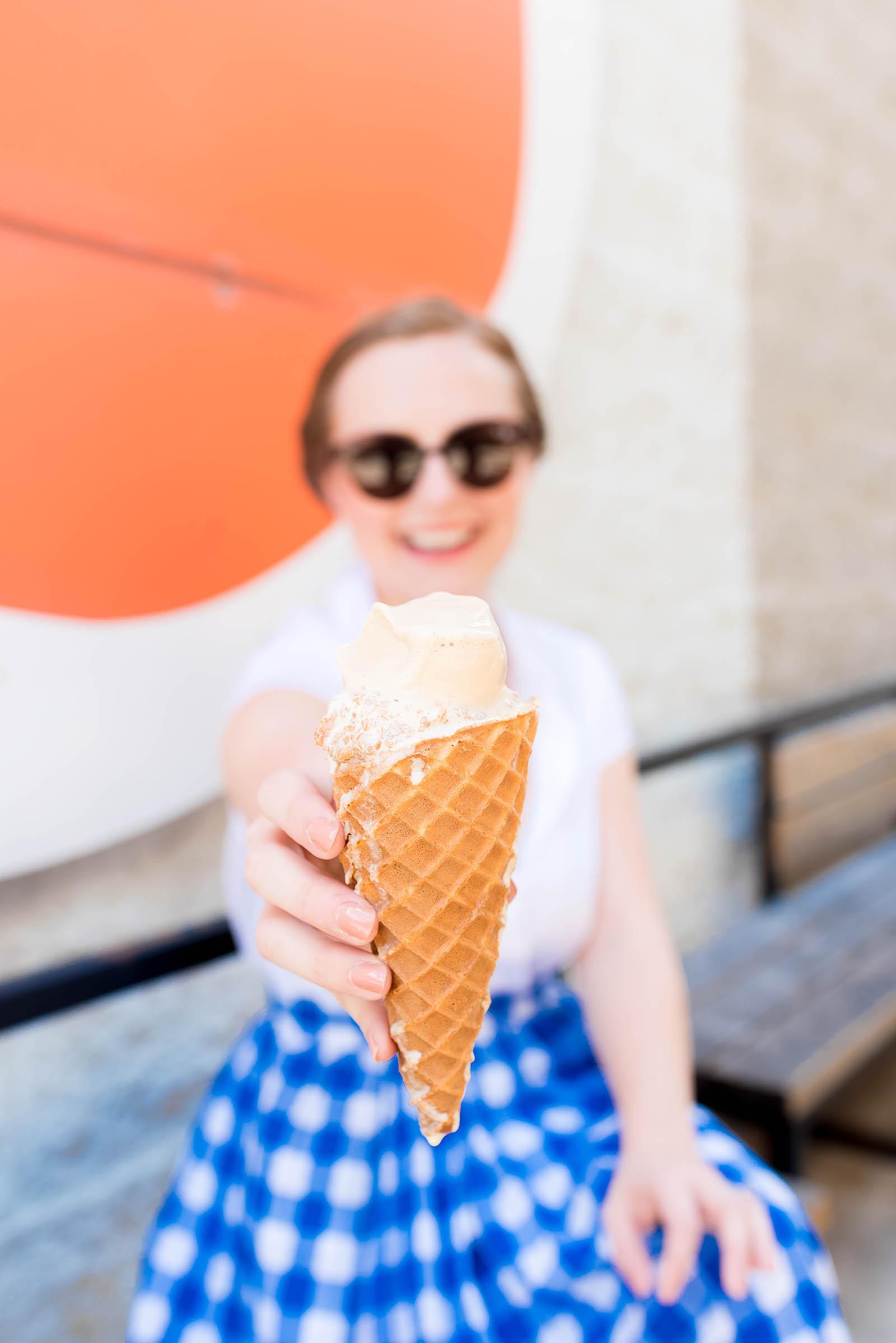 Summer Blue Gingham Vintage Outfit Ice Cream