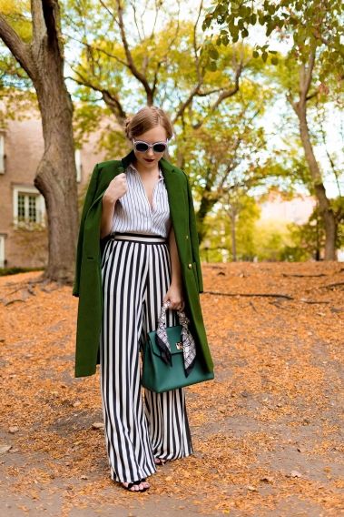 Stripe Green Street Style