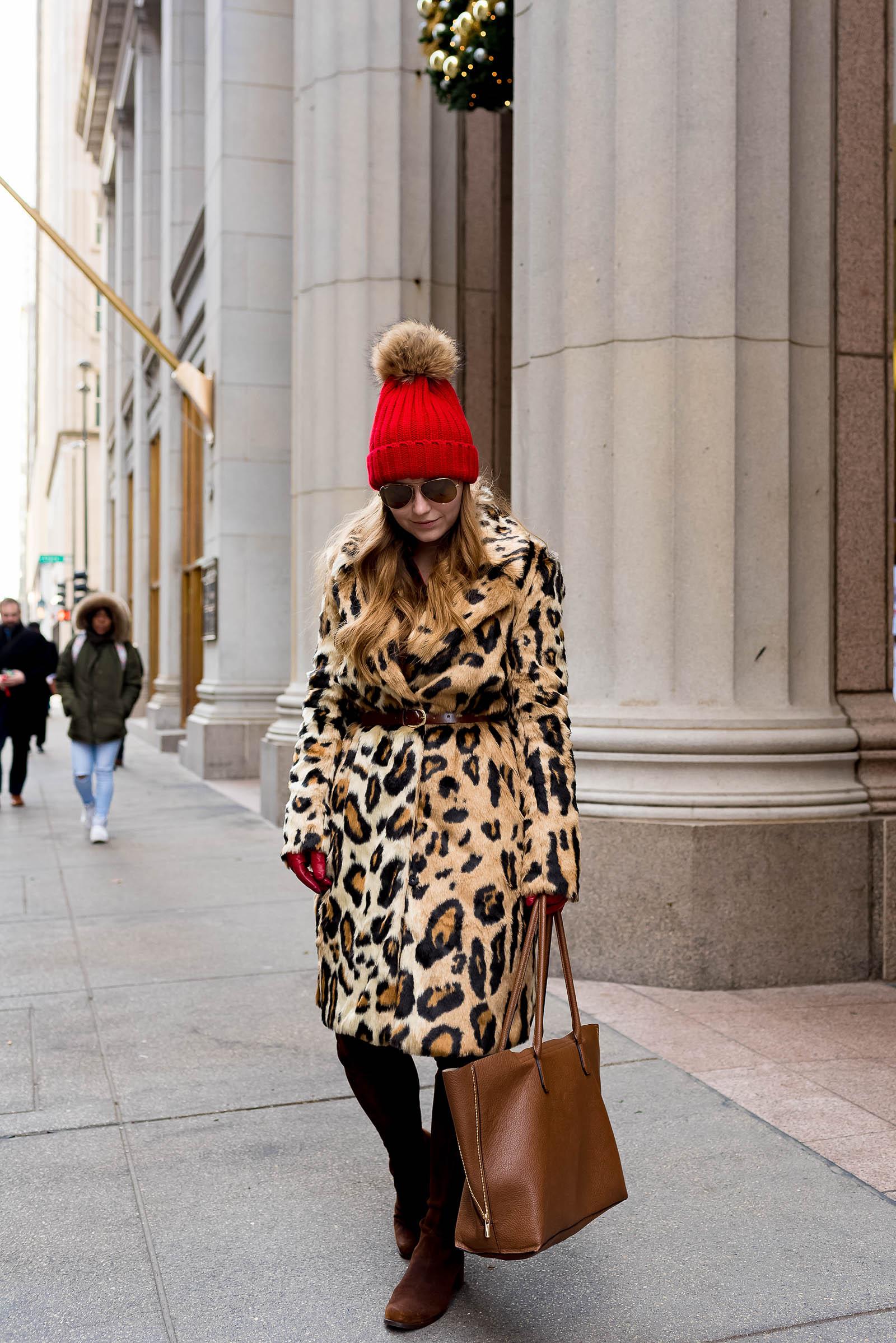 Faux Fur Coat Winter Outfit