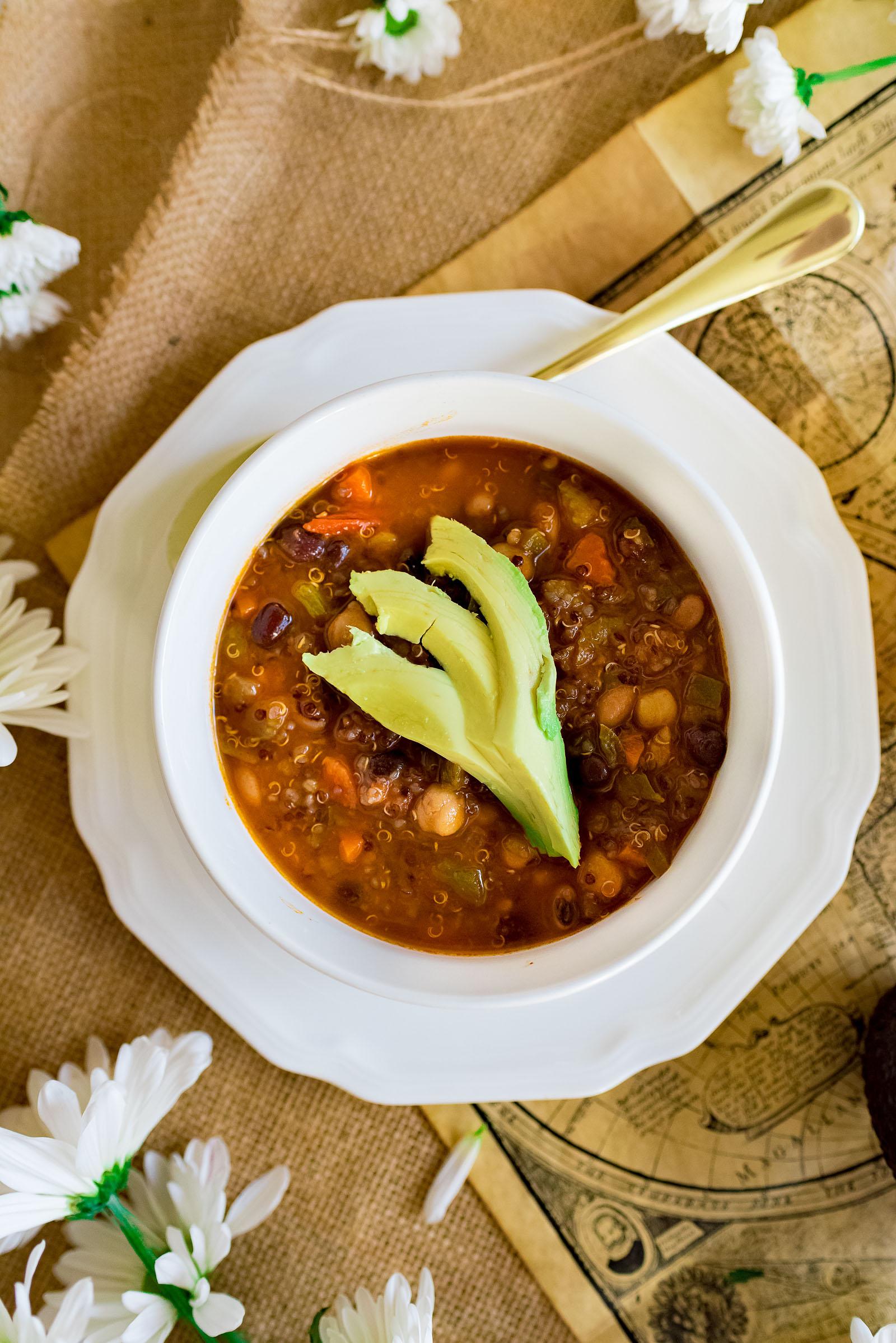 Vegetarian Quinoa Chili Soup Recipe