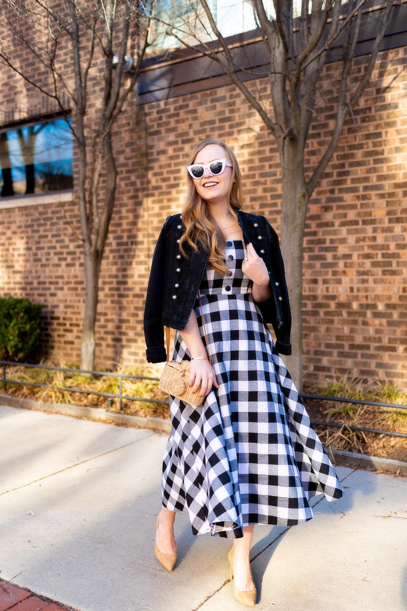 Black Gingham Spring Outfit