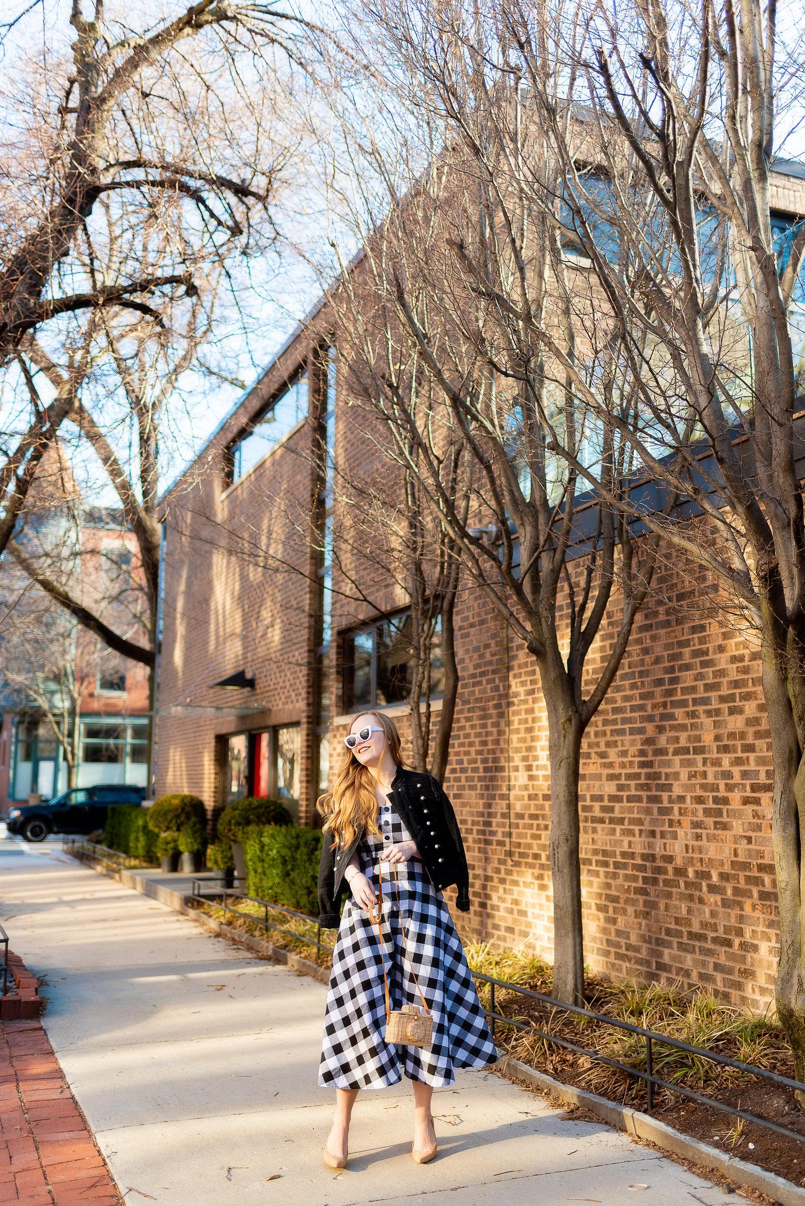 Black Gingham Spring Outfit